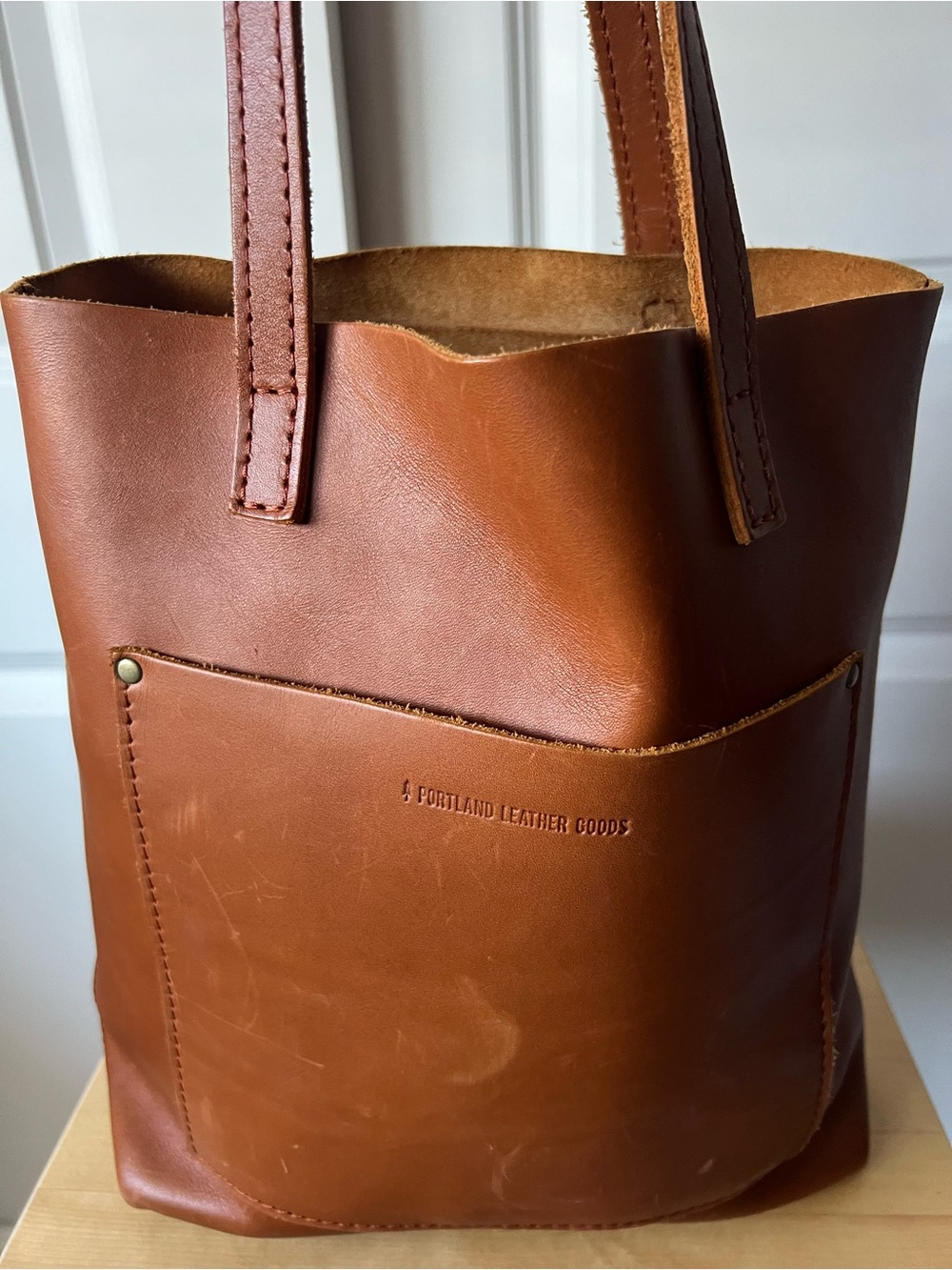 Portland Leather Chestnut Brown Leather Tote